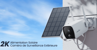 2k camera surveillance wifi exterieure avec panneau solaire