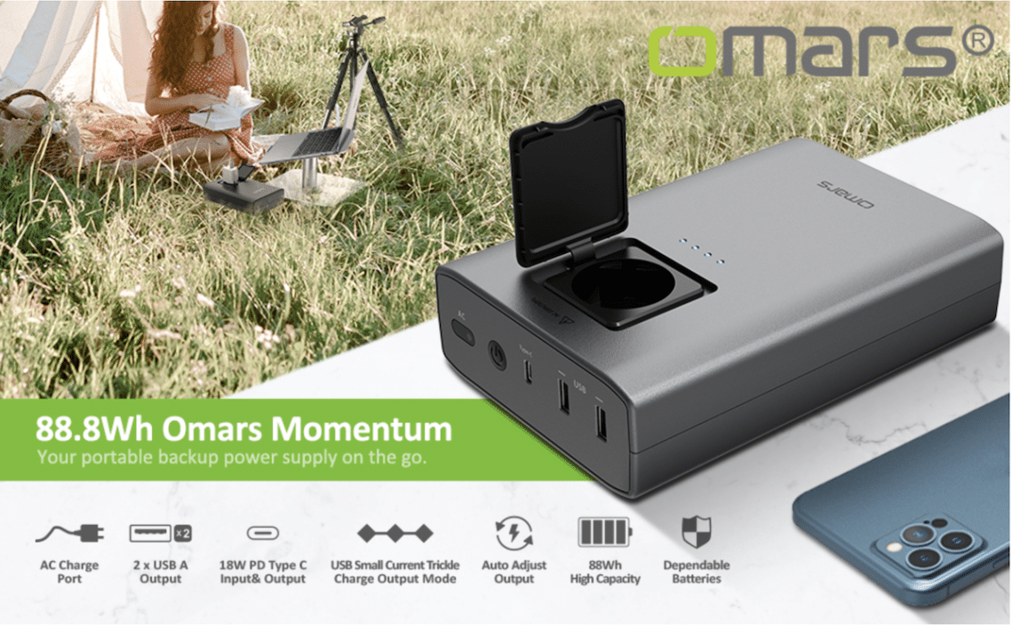 batterie externe omars de 24000mah à prise courant ac 90w
