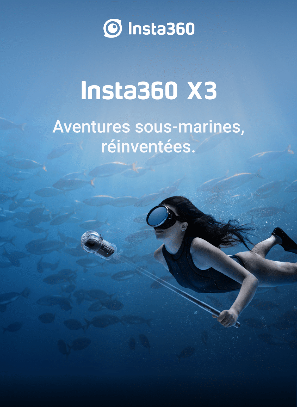 boitier plongé invisible insta360 x3