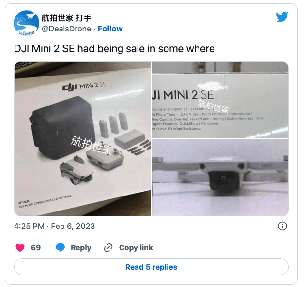 bote dji mini 2 se