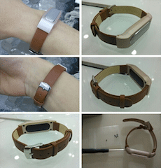 Bracelet cuir Xiaomi Miband detail