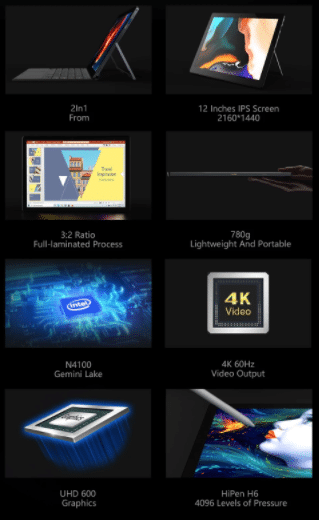 Chuwi Ubook X Tablet Pc Details
