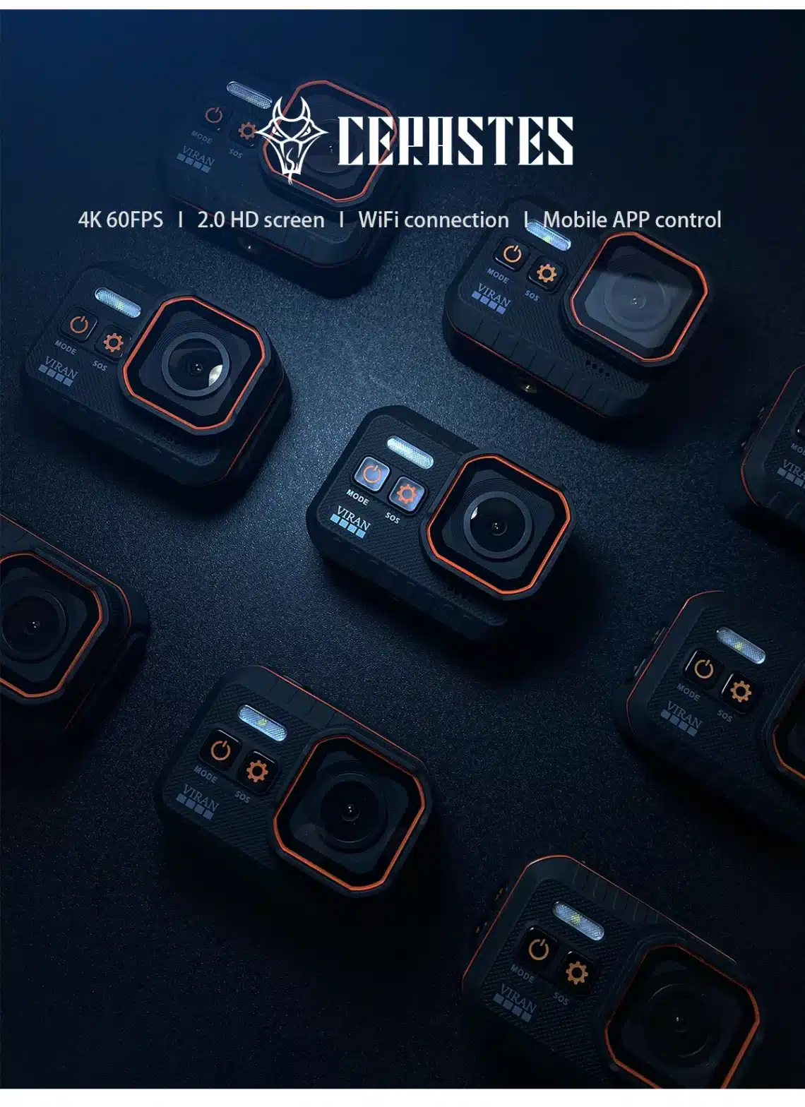 caméra d'action cerastes 4k60fps