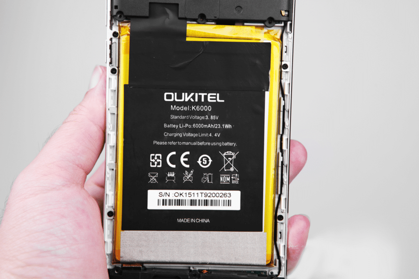 Changer batterie oukitel K6000