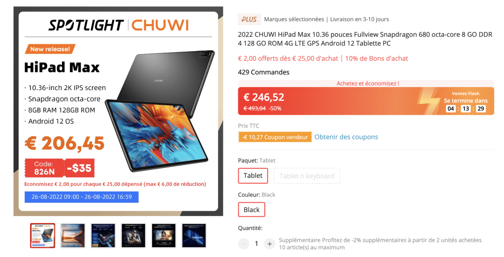 chuwi hipad max price