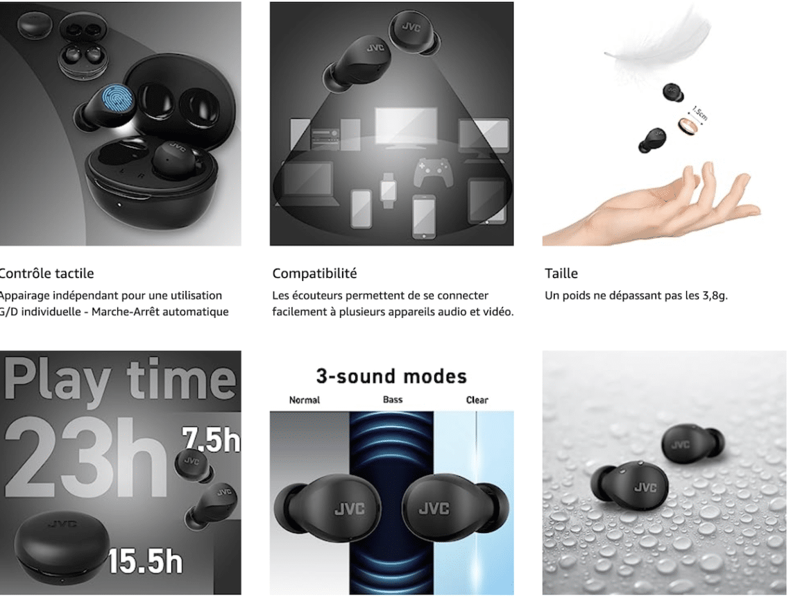 dynamisez votre musique avec les écouteurs sans fil jvc gumy mini maintenant à seulement 31,80€ !