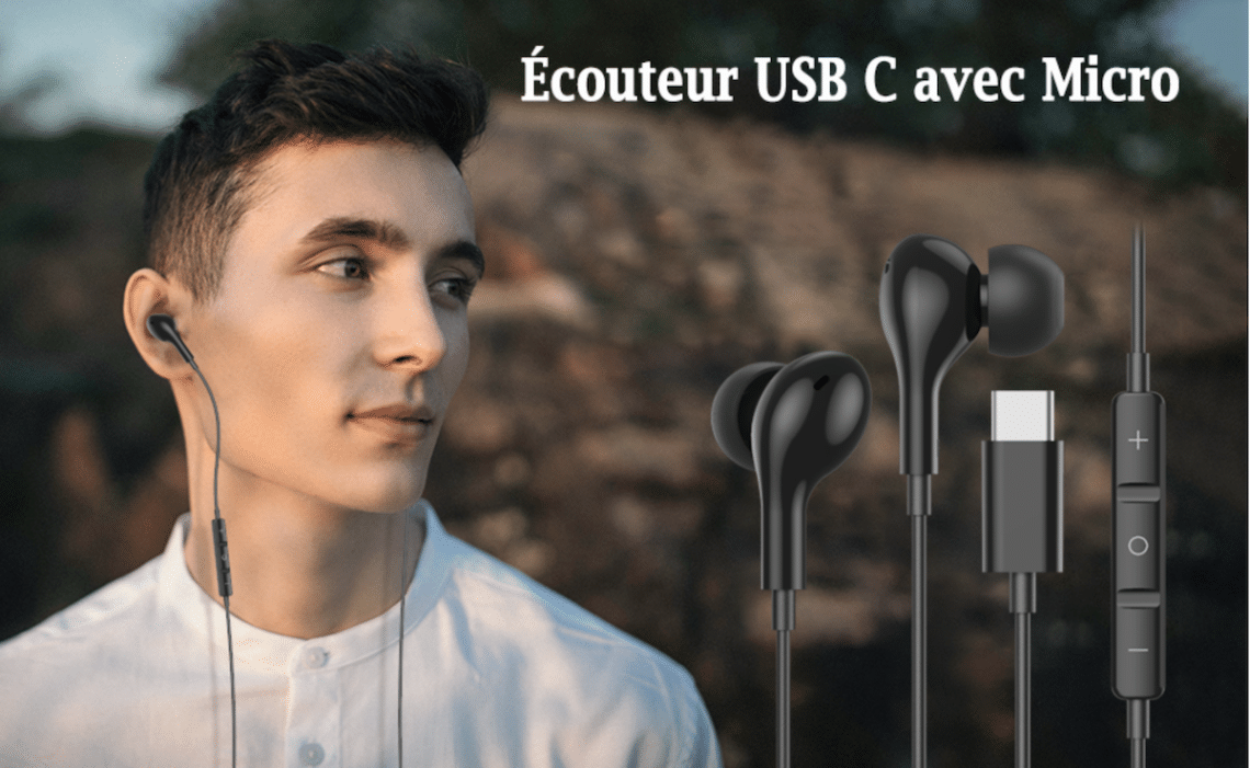 écouteurs usb c hifi stéréo