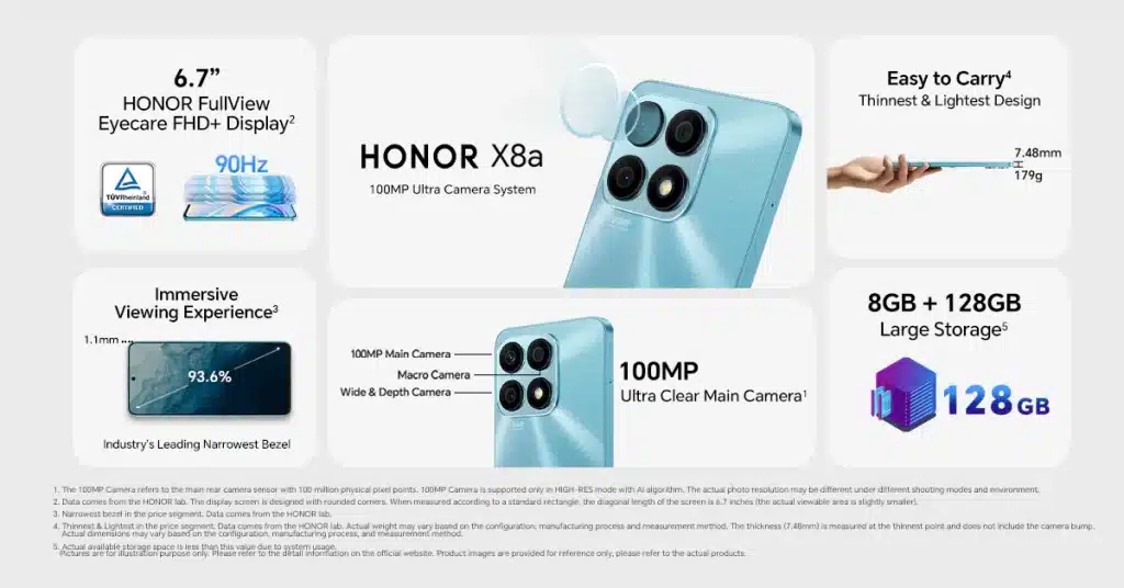 honor x8a details