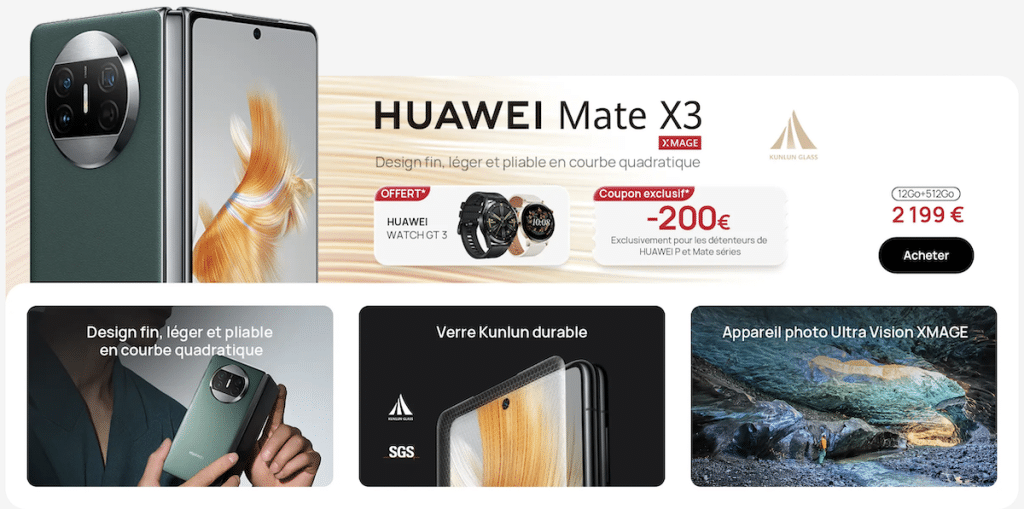 HUAWEI MATE X3 - 512 Go - RAM 12 Go - 7.85 -4800 mAh