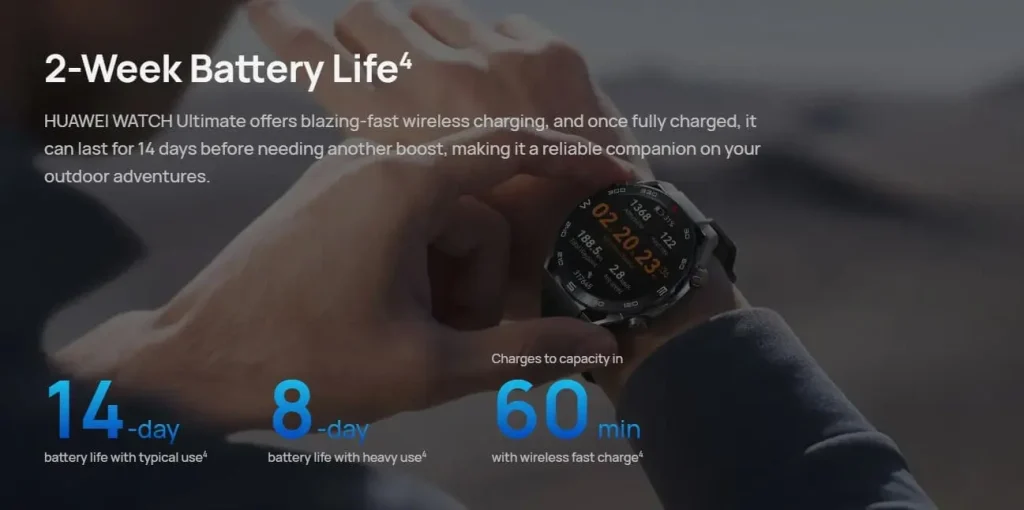 huawei watch ultimate gold edition batterie
