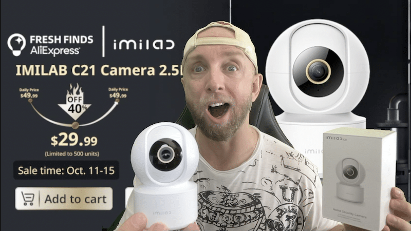 imilab c21,camera ip maison 2,5k panoramique motorisée avec detection mouv et vision nuit, en promo il te l'a faut