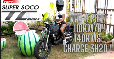 je teste la nouvelle moto electrique super soco tc max s 2022 avec 140kms et 100km:s