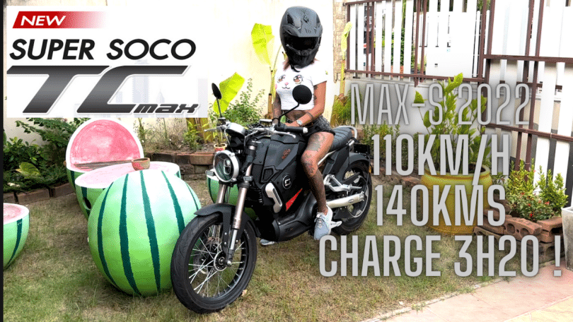 je teste la nouvelle moto electrique super soco tc max s 2022 avec 140kms et 100km:s