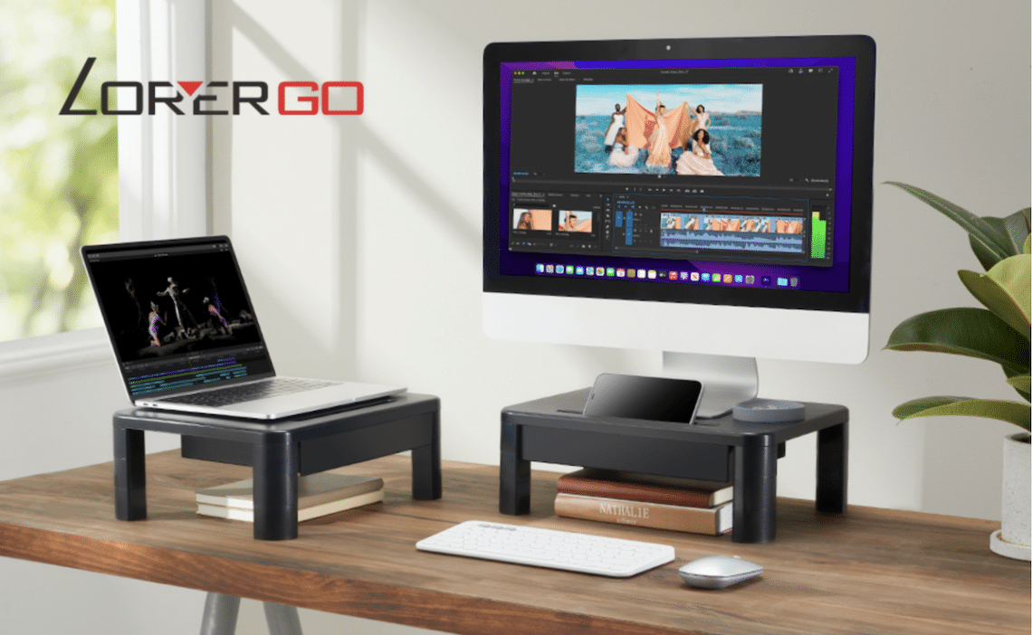 loryergo support de moniteur avec 3 hauteurs réglables
