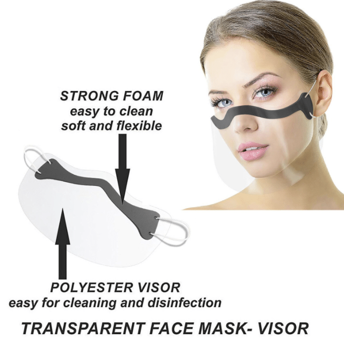 Masque Transparent Ergonomique Avec Visière De Protection