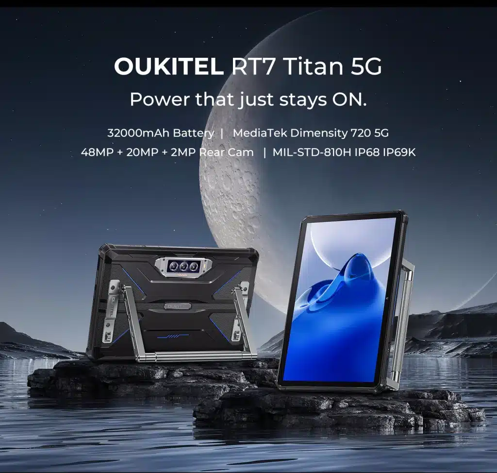 Oukitel RT7 Titan - La Première Tablette Robuste 5G au Monde avec Écran  FHD+ de 10,1, Batterie de 32000mAh, 12 Go + 256 Go, Android 13, Caméras  48MP+20MP, GPS et Bien Plus !