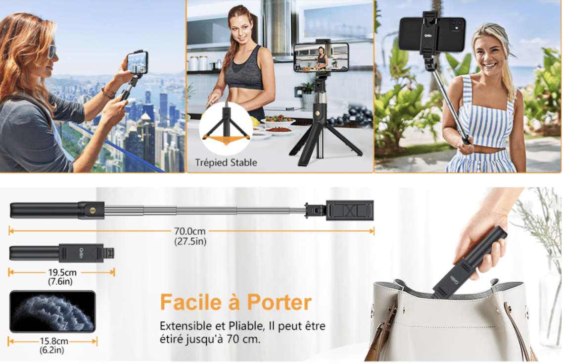 Transformez votre expérience de selfie avec la Perche Selfie Bluetooth