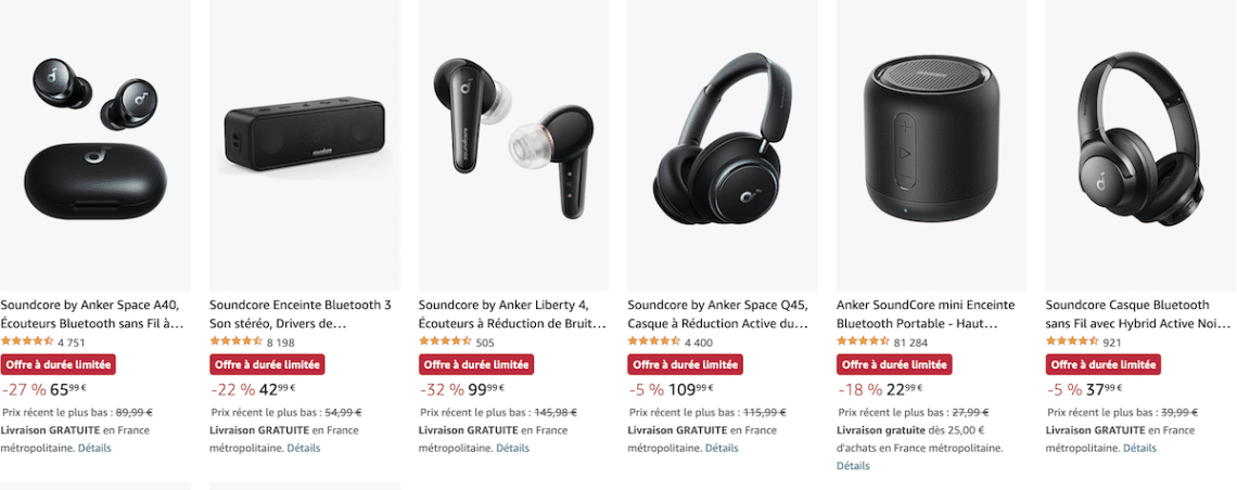 sélection de 7 produits audio connectés en promo ce jeudi.