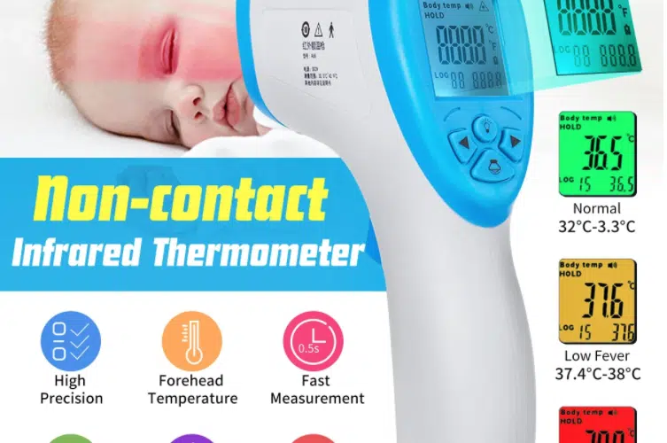 Thermomètre Numérique Sans Contact Mesure De La Température Frontale Écran Lcd Rétroéclairé Fièvre Alarme Corps Thermomètre Numérique Temporel