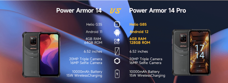 ulefone power armor 14 vs ulefone power armor 14 pro