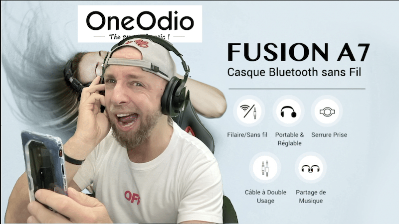 un casque bluetooth studio monitoring dj fusion à double entrée à 39,99€ oneodio a70