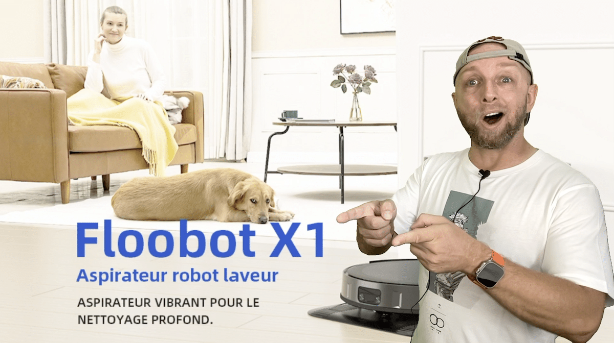 PROSCENIC FLOOBOT X1-Aspirateur Robot Laveur 2 en 1-Station d'auto