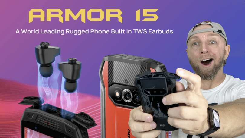 un smartphone resistant avec écouteurs intégrés, android 12 et 6600mah, le ulefone armor 15