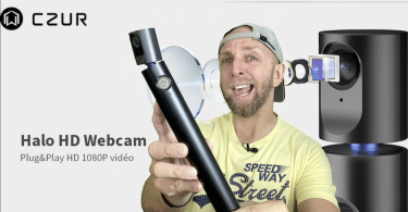 une webcam avec 2 caméras fhd 90° independantes et micro, la czur halo