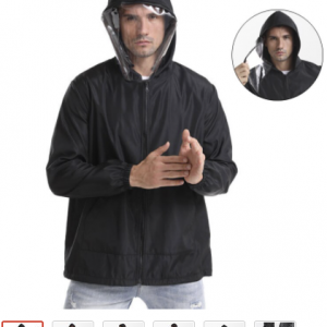 Veste Coupe Vent Homme Avec Capuche Et Visière De Protection