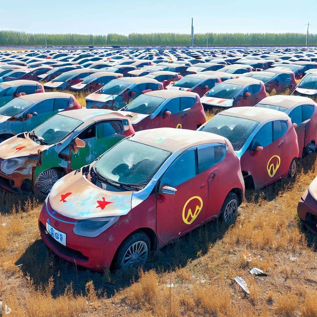 voiture electrique abandonnée