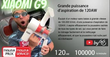 xiaomi g9 aspirateur balais 120w cyclone sans sac, la meilleur offre