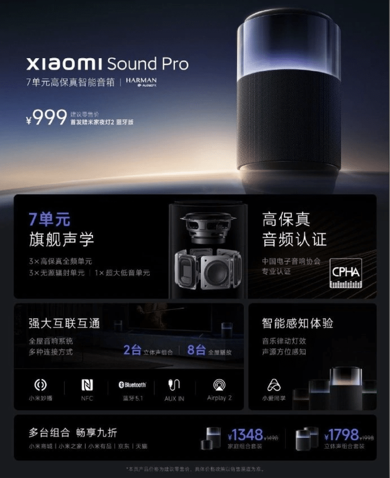 xiaomi sound pro smart speaker details