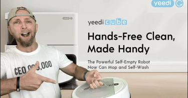 yeedi cube , la nouvelle génération de robot aspirateur lavant transportable avec auto vidange et autonetooyage + sechage !