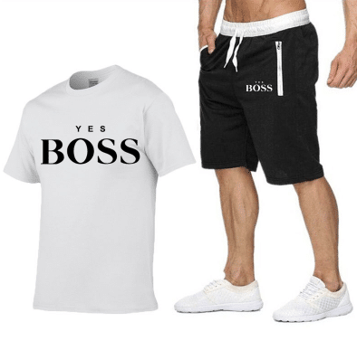 yes boss t shirt + short blanc et noir