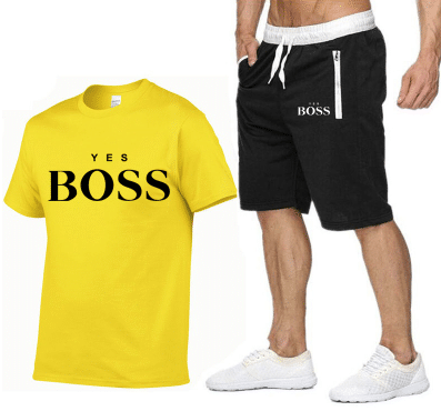 yes boss t shirt + short jaune