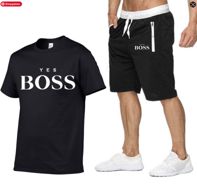 yes boss t shirt + short noir et blanc