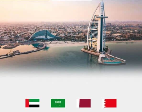 zeekr to saudi arabia, uae, qatar, bahrain flag