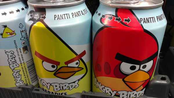 canettes de soda angry birds