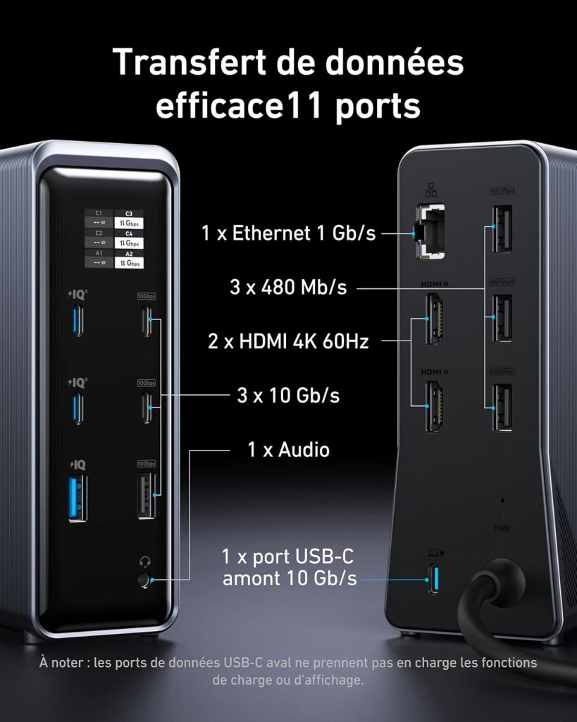 anker prime docking station 160w connectique