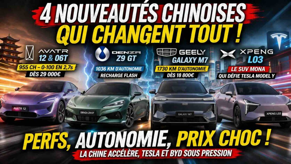 avatr 12 & 06t, denza z9 gt, geely galaxy m7, xpeng l03 4 bombes chinoises qui secouent tesla et byd