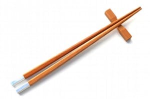 baguettes chinoises en bois et en métal