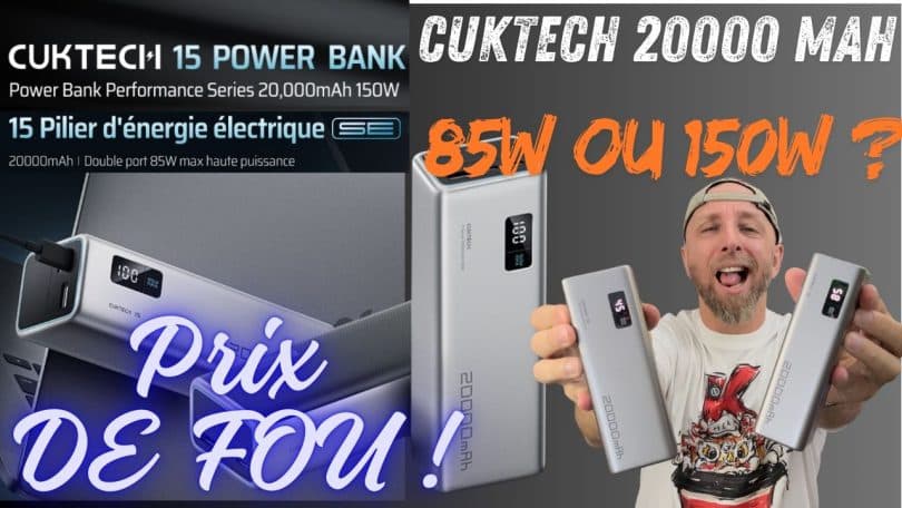 batterie cuktech 20000mah, 85w ou 150w, puissance & prix irrésistibles !