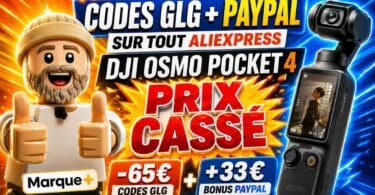 bon plan aliexpress marque+ codes glg exclusifs, paypal et dji osmo pocket 4 à prix cassé