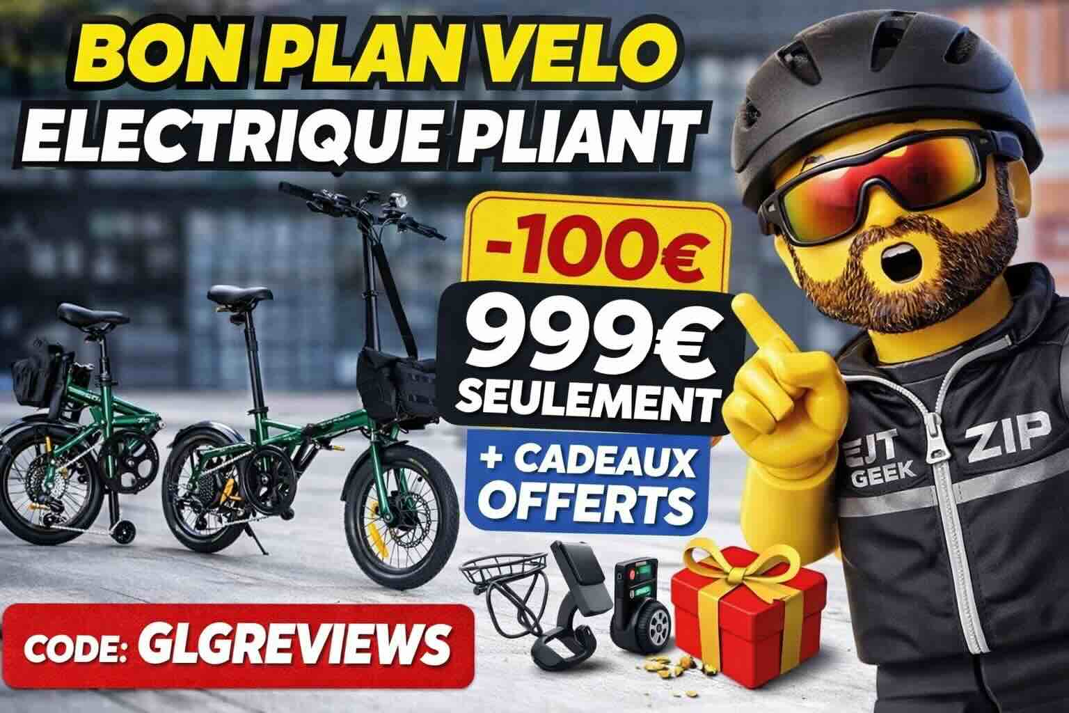 bon plan engwe zip vélo électrique pliant à 999€ + cadeaux + code promo exclusif jtgeek