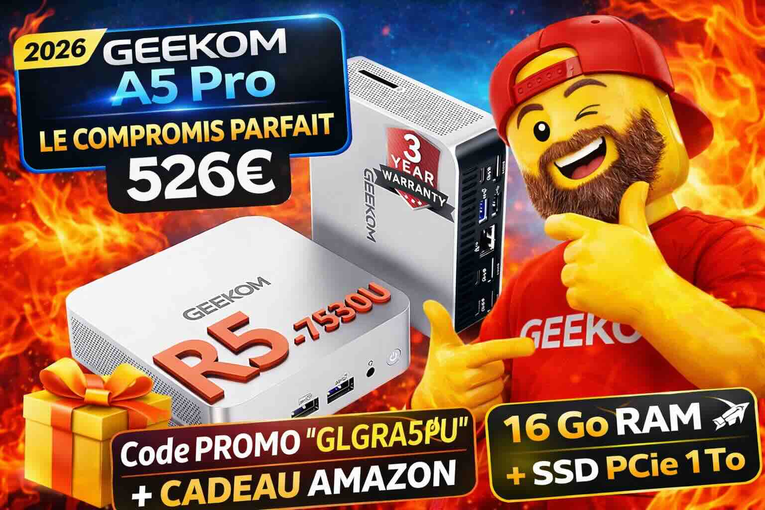 bon plan mini pc geekom a5 pro ryzen 5 jtgeek