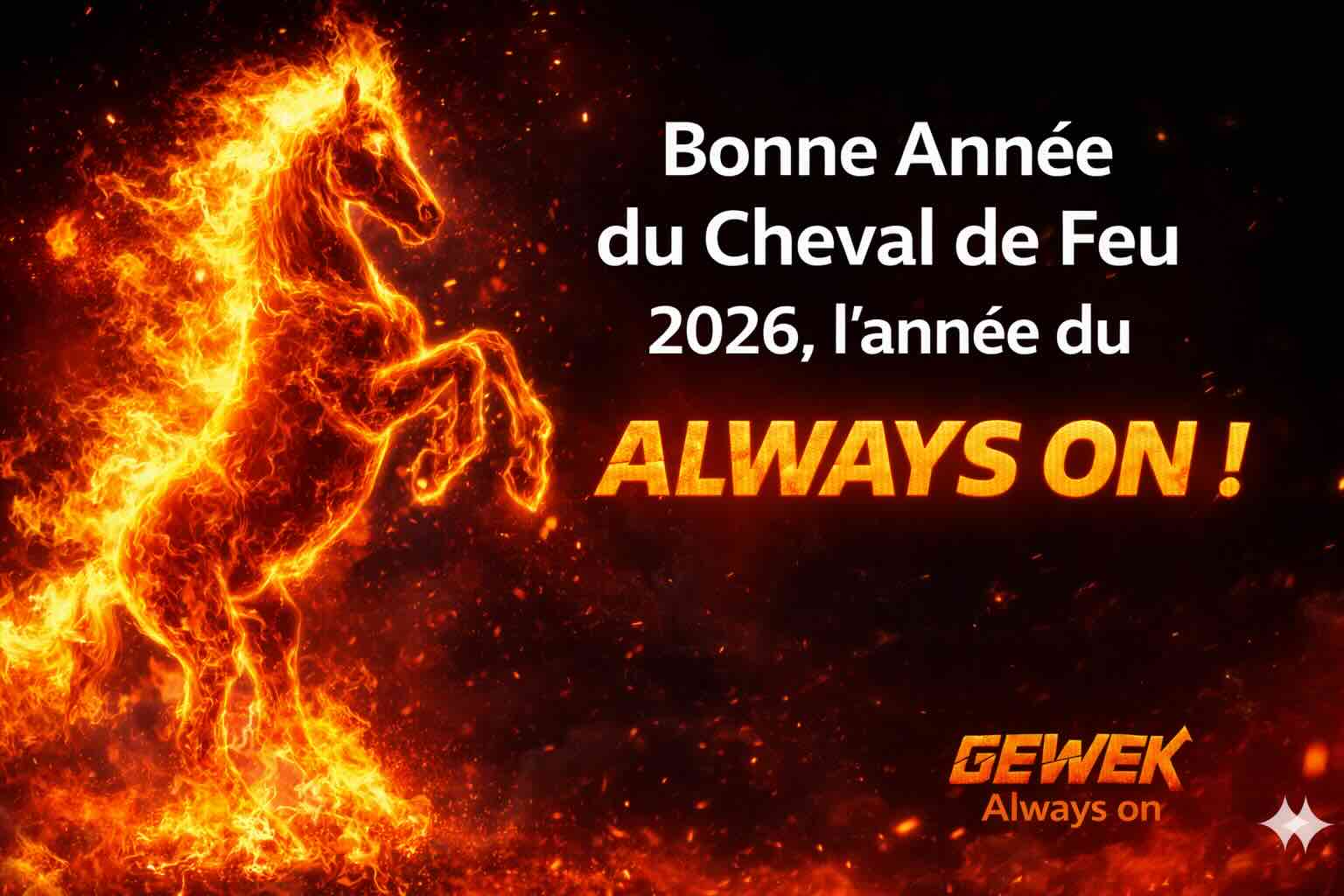 bonne année du cheval de feu 2026, l'année du always on !