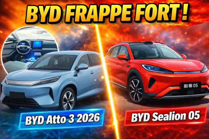 byd atto 3 2026 et sealion 05 recharge flash + 305 km ev, tesla peut suivre ?