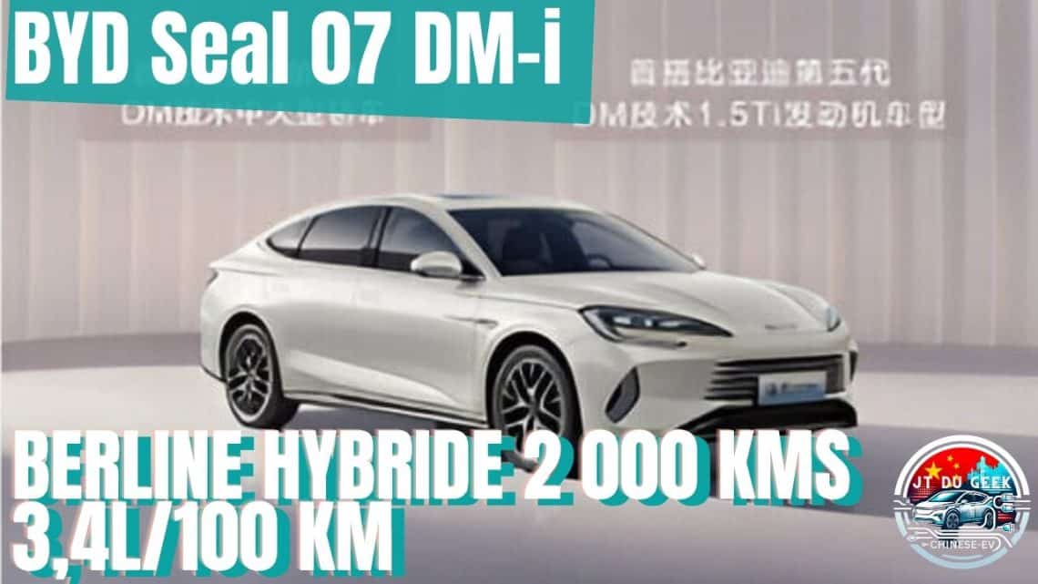 byd dévoile la seal 07 dm i , une berline hybride avec 2 000 km d'autonomie et une efficacité record à 3,4l:100 km