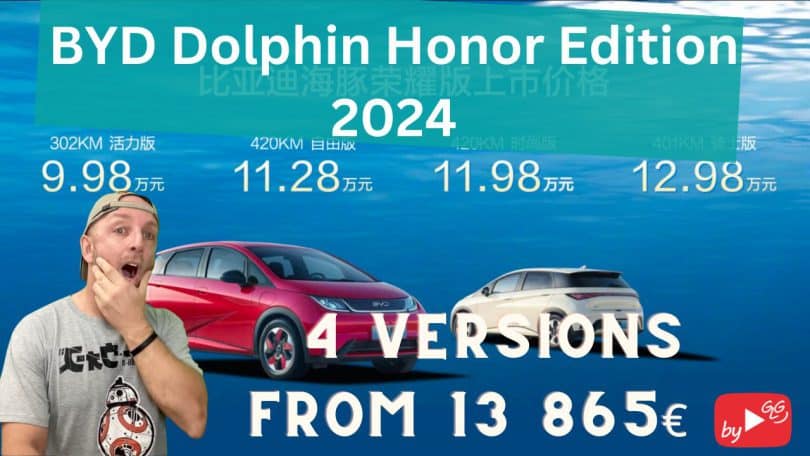 byd dolphin honor edition débarque en 4 versions à partir de 13 865€ en chine!