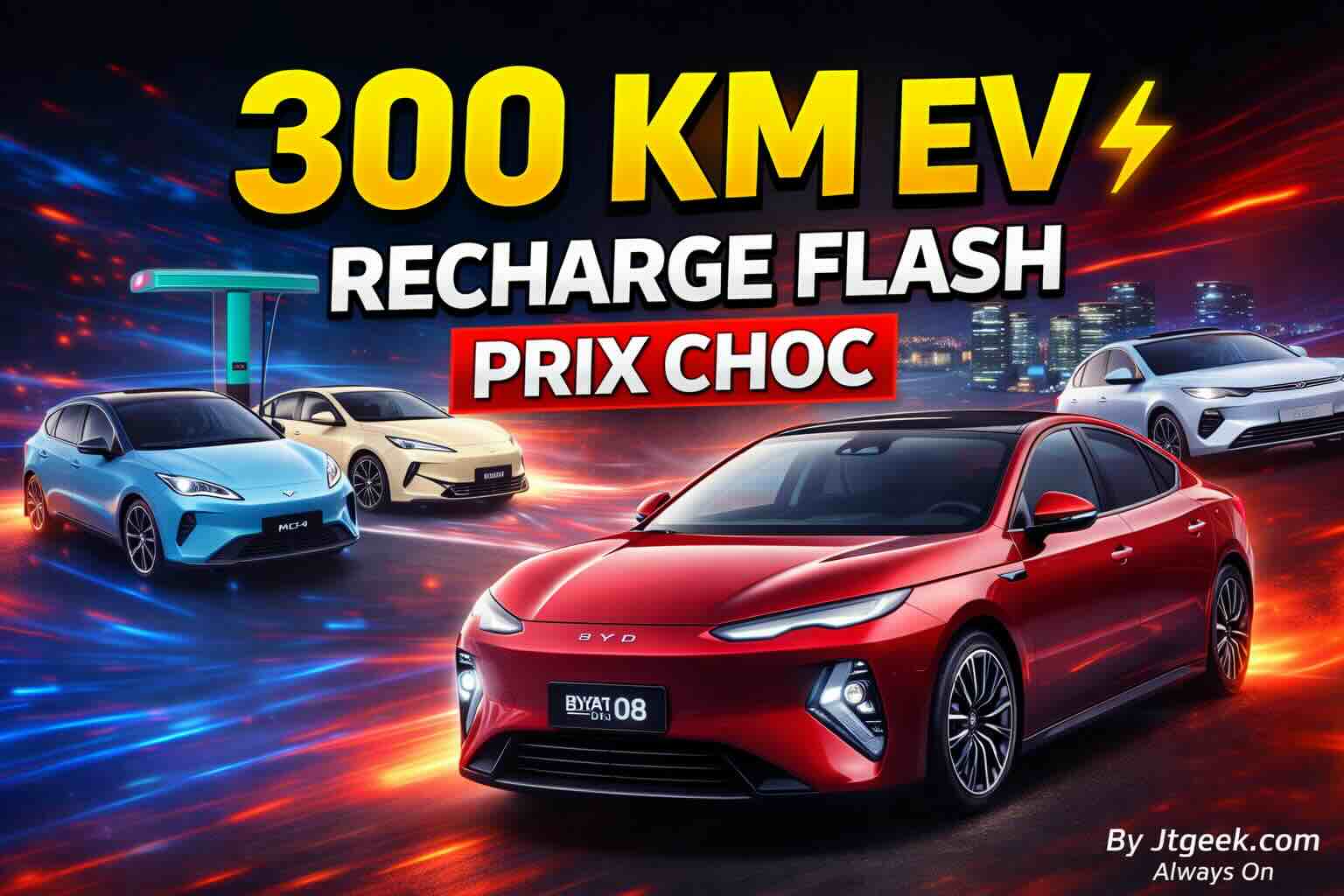byd seal 08 dm p, seal 08 ev, byd e7 et mg4 2026 recharge flash, 300 km ev et prix choc